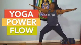 Yoga Power Flow class promotional graphic.