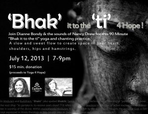 Bhakti yoga promotional graphic.