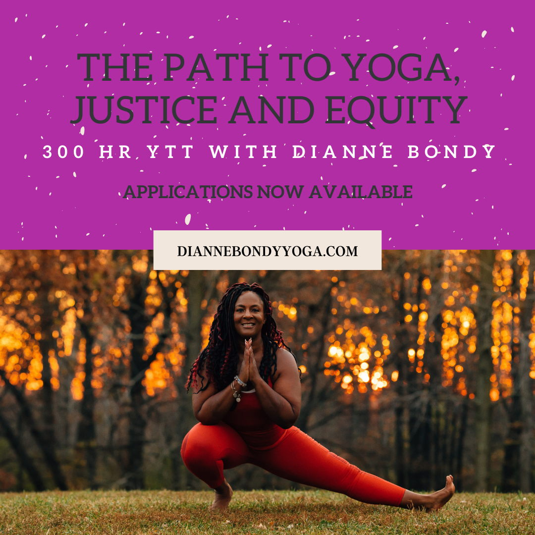 Dianne Bondy 300-hour yoga teacher training promo graphic.